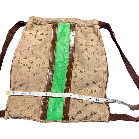 Baby Phat Bags Baby Phat Brown Green Drawstring Backpack Poshmark